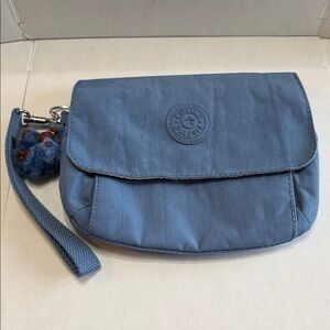 Kipling Dusty Blue Wristlet with Charm